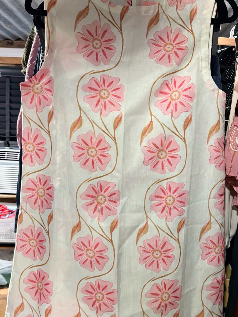 Commense Cream Dress with Pink Floral Print